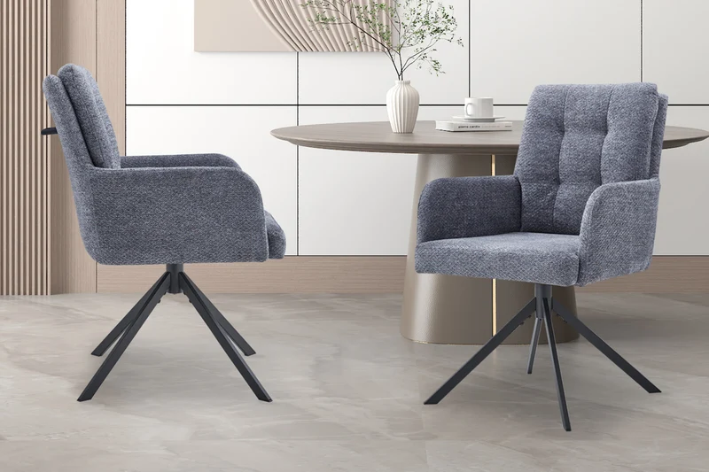 Chaise Granada Pivotant Tissu Gris foncé