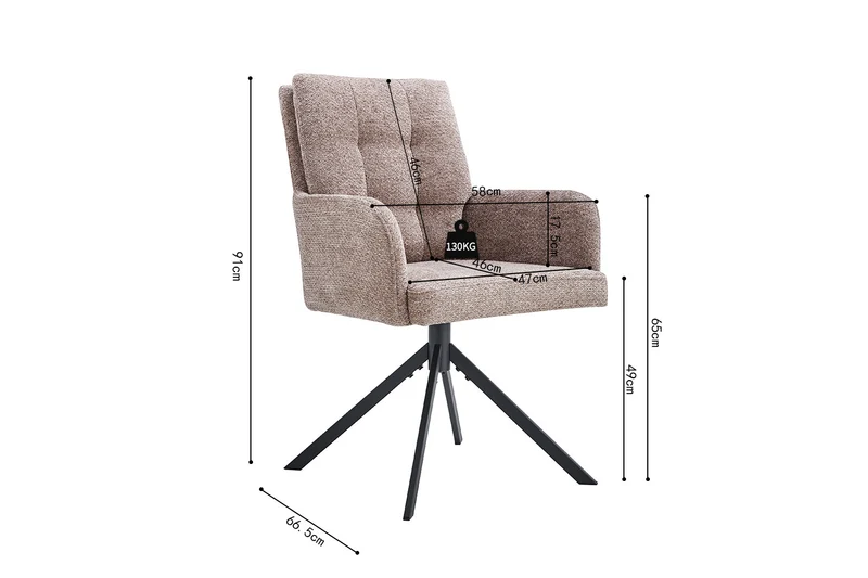 Chaise Granada Pivotant Tissu Sand