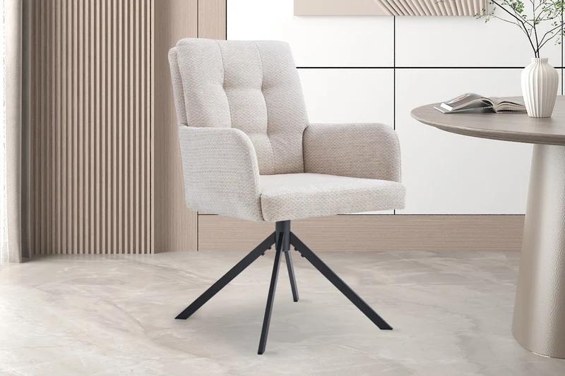 Chaise Granada Pivotant Tissu Beige