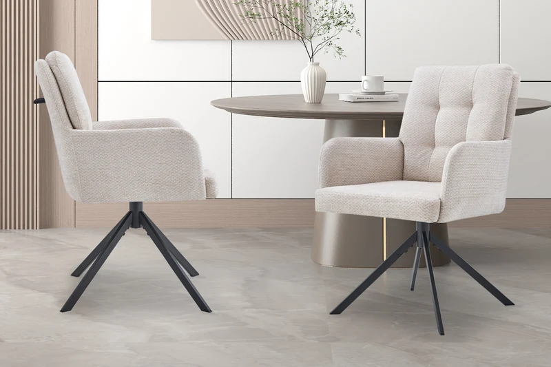 Chaise Granada Pivotant Tissu Beige