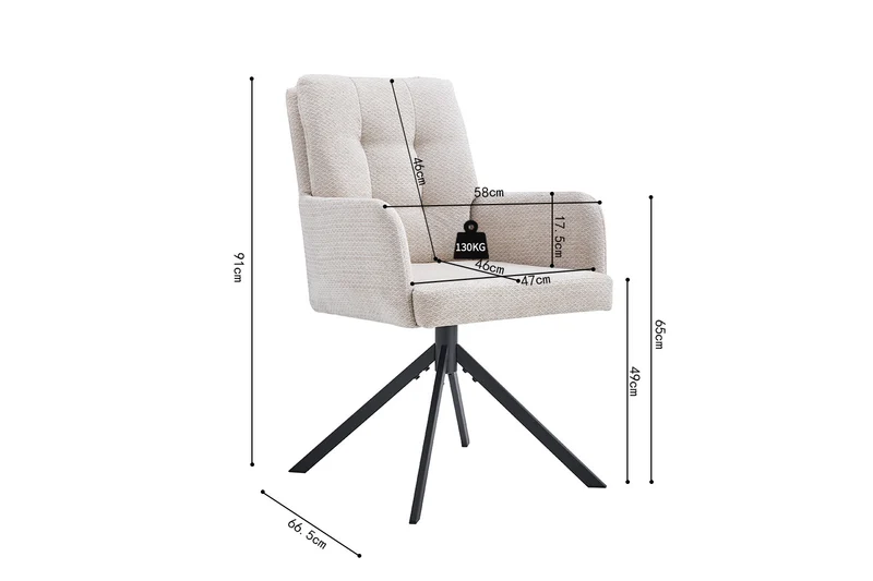 Chaise Granada Pivotant Tissu Beige