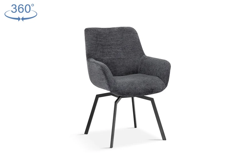 Chaise Modest Pivotant Tissu chenille Gris foncé
