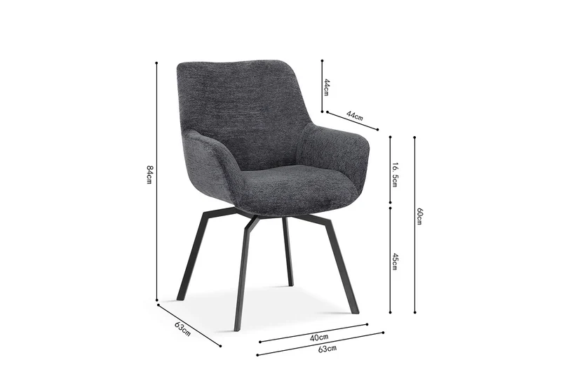 Chaise Modest Pivotant Tissu chenille Gris foncé