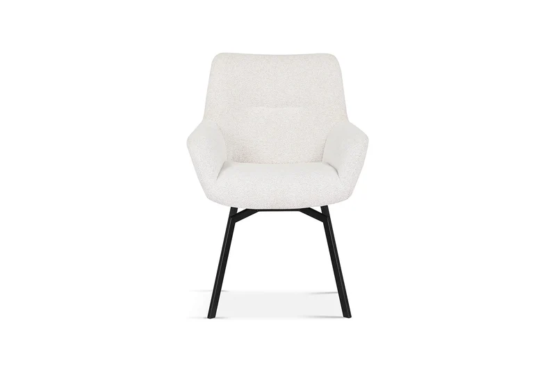 Chaise Modest Pivotant Tissu chenille Ecru