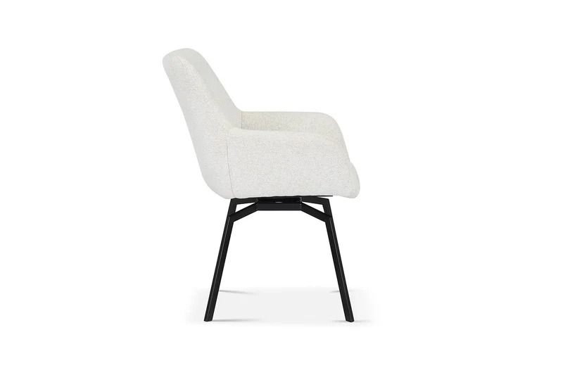 Chaise Modest Pivotant Tissu chenille Ecru