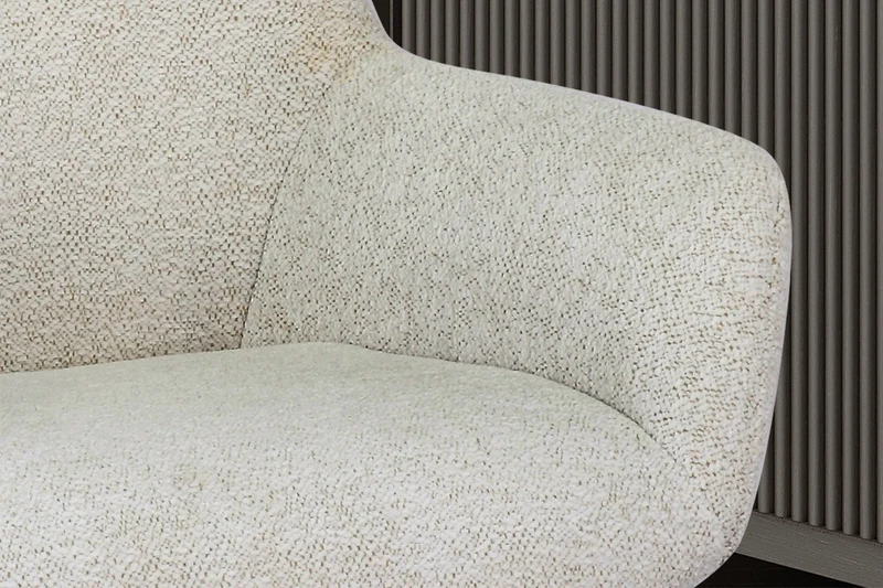 Chaise Modest Pivotant Tissu chenille Ecru