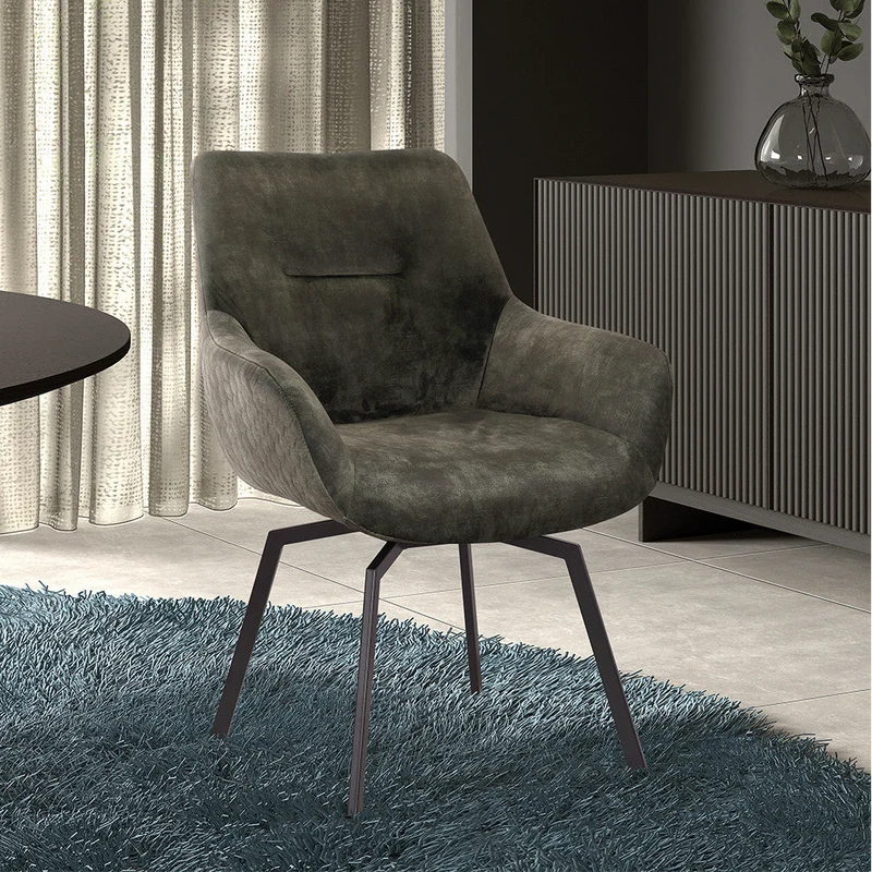 Chaise Modest Pivotant Velours Vert