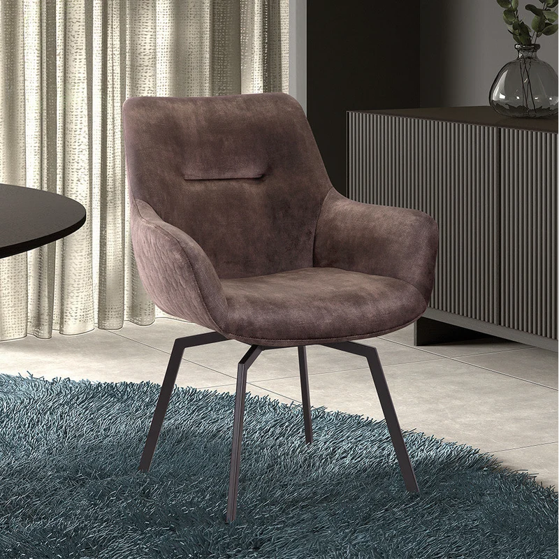 Chaise Modest Pivotant Velours Taupe