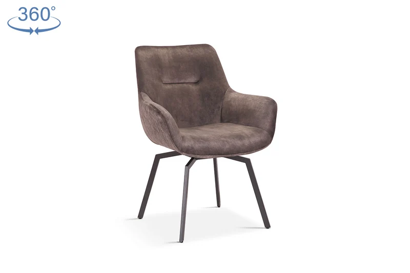 Chaise Modest Pivotant Velours Taupe