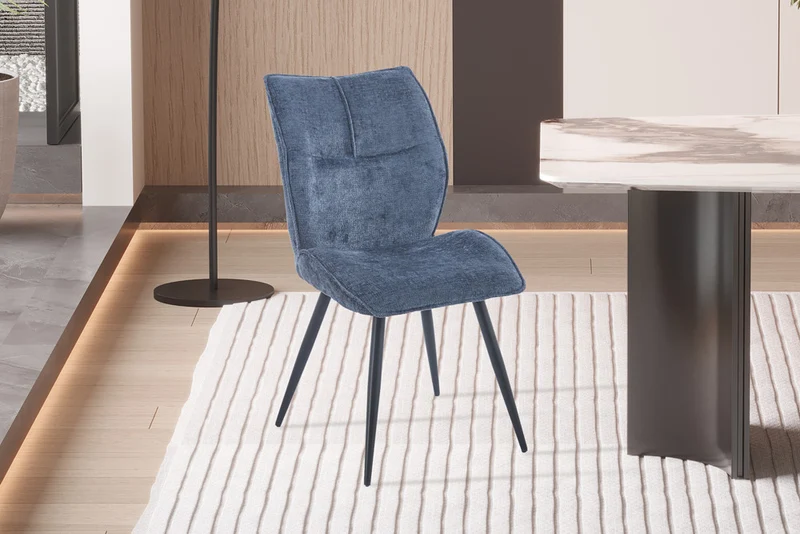 Chaise Faye Tissu Marbella 2 Coloris : Vert et Bleu