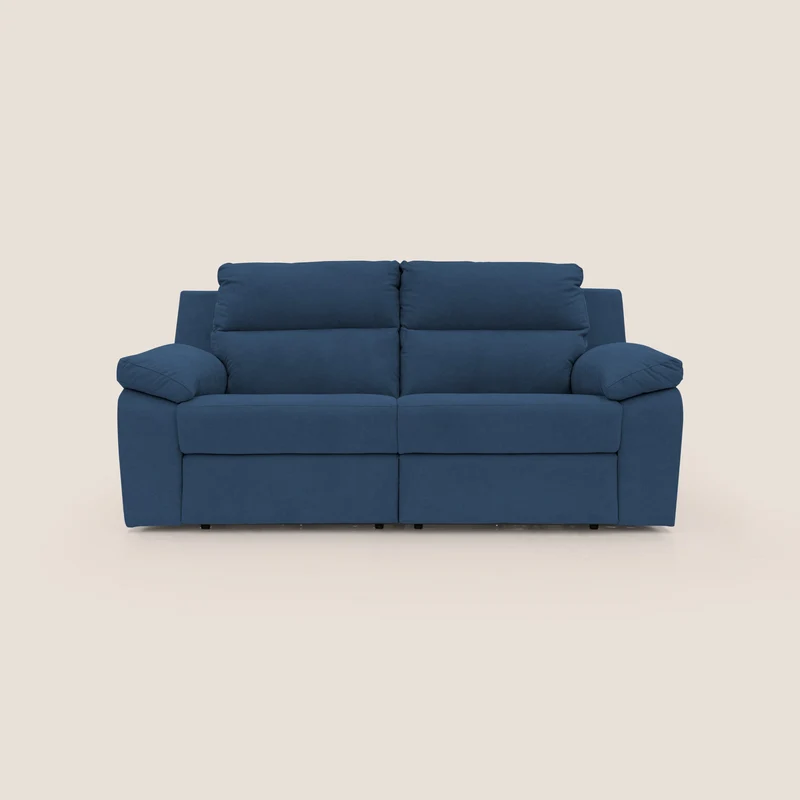 Romeo Canapé avec relax électrique en tissu doux imperméable T02 bleu