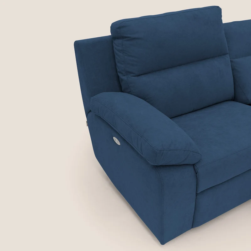 Romeo Canapé avec relax électrique en tissu doux imperméable T02 bleu