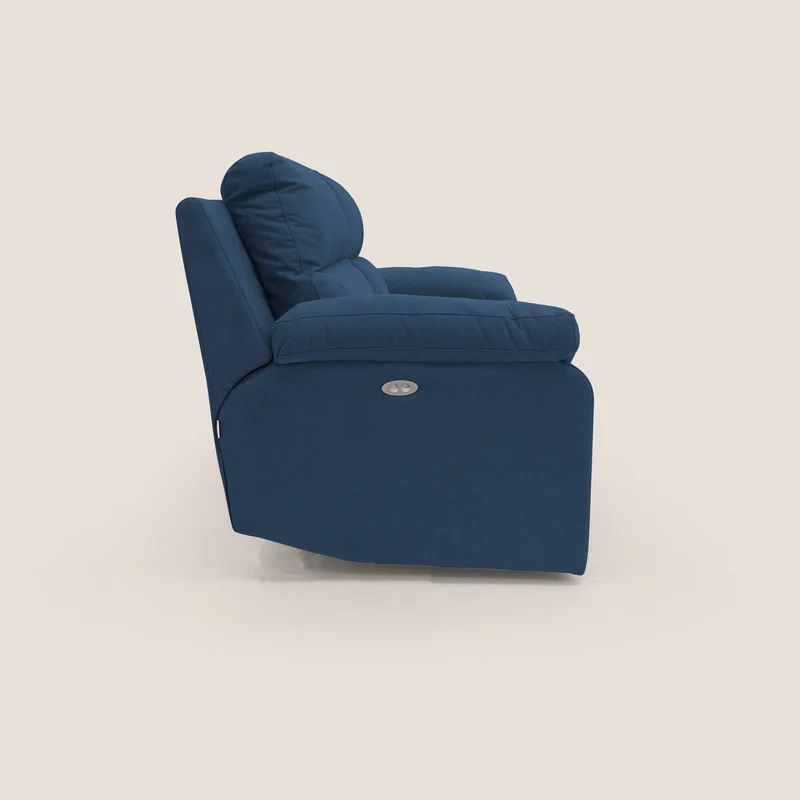Romeo Canapé avec relax électrique en tissu doux imperméable T02 bleu