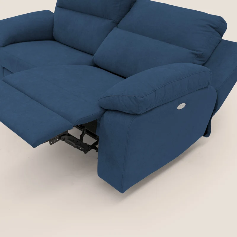 Romeo Canapé avec relax électrique en tissu doux imperméable T02 bleu