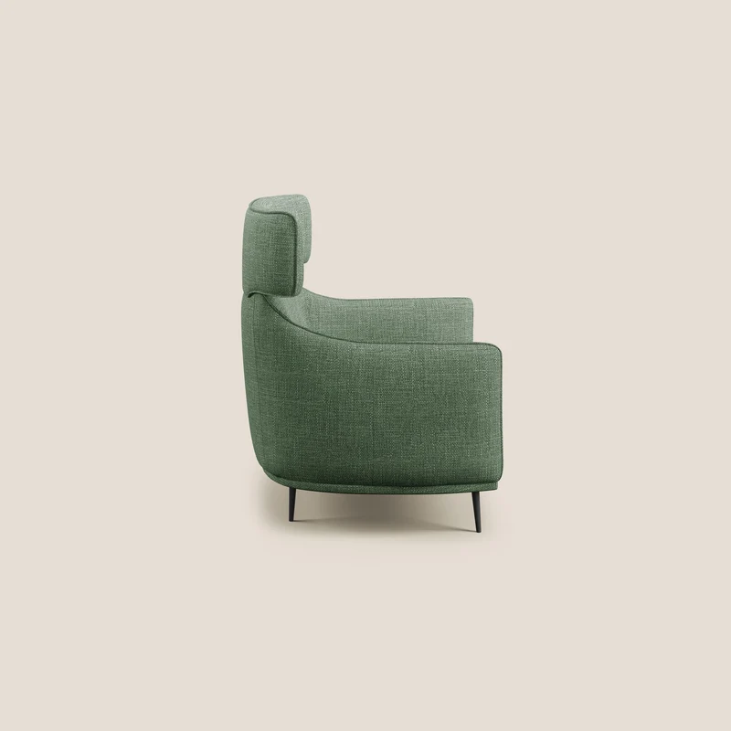 Zelda Fauteuil au design moderne en tissu doux et imperméable T06 vert