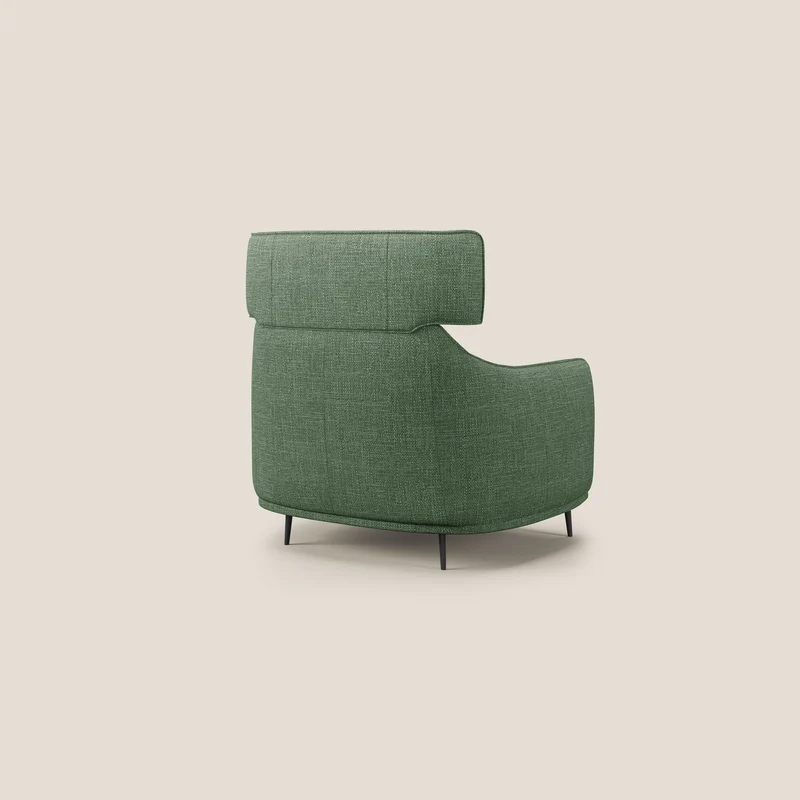 Zelda Fauteuil au design moderne en tissu doux et imperméable T06 vert