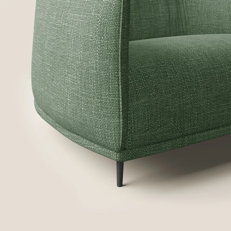 Zelda Fauteuil au design moderne en tissu doux et imperméable T06 vert
