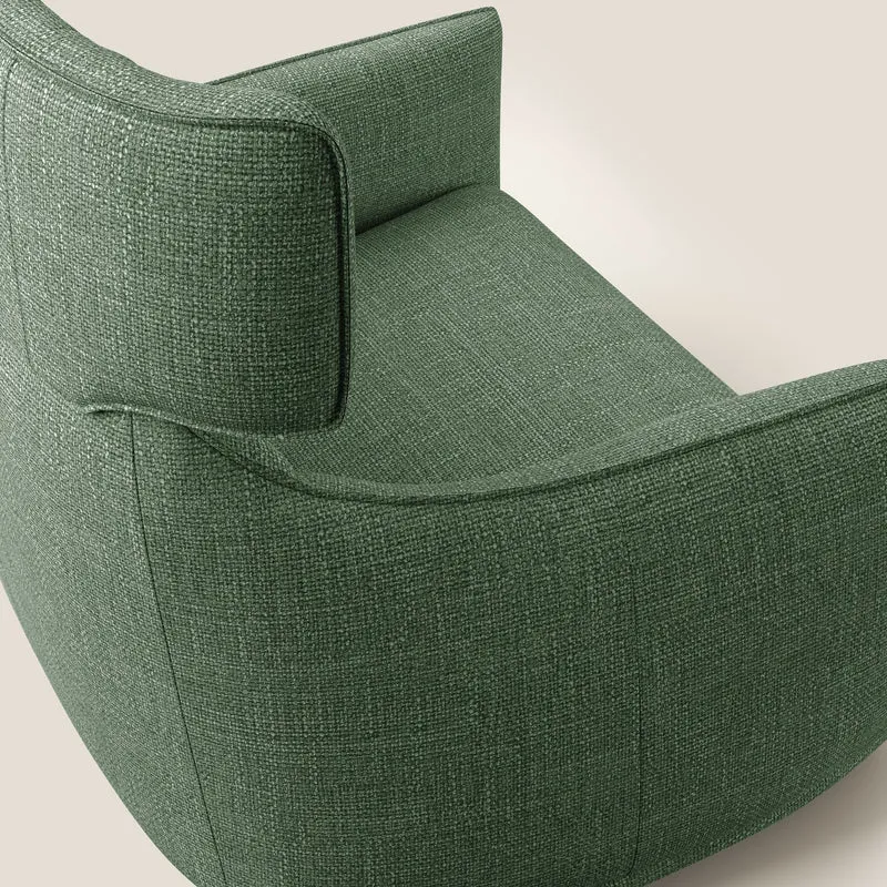 Zelda Fauteuil au design moderne en tissu doux et imperméable T06 vert