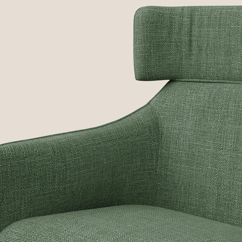 Zelda Fauteuil au design moderne en tissu doux et imperméable T06 vert