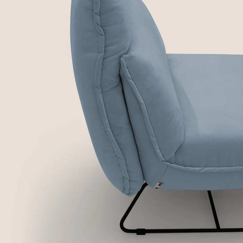 Tessa Fauteuil au design moderne en microfibre détachable T11 sucre glace