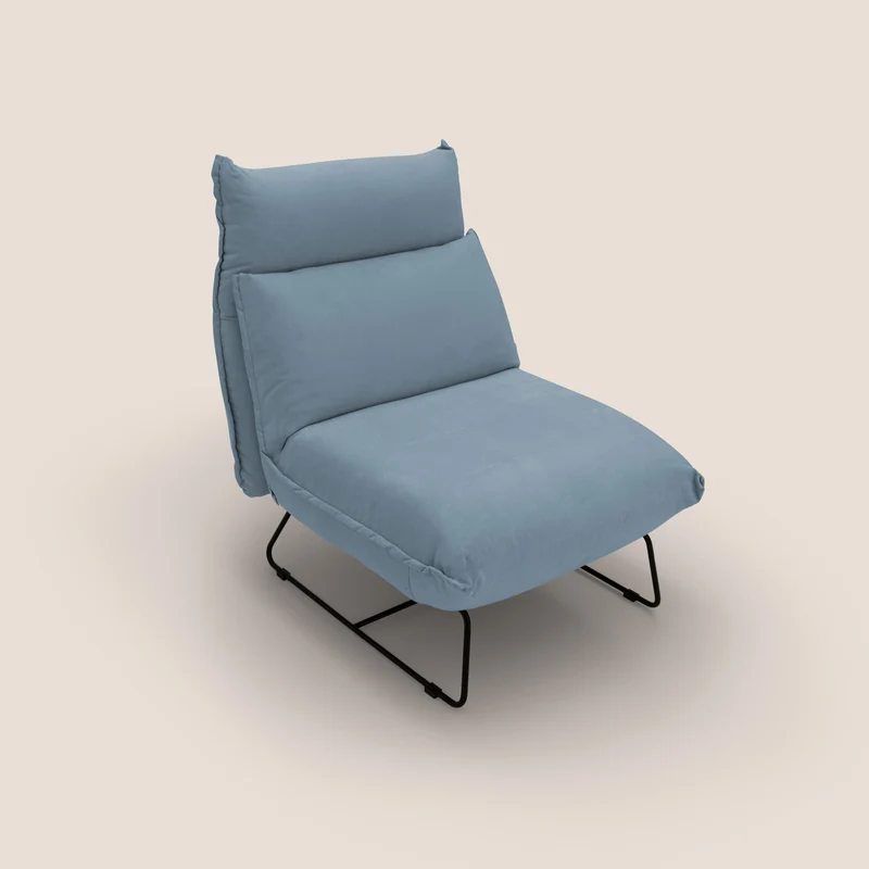 Tessa Fauteuil au design moderne en microfibre détachable T11 sucre glace