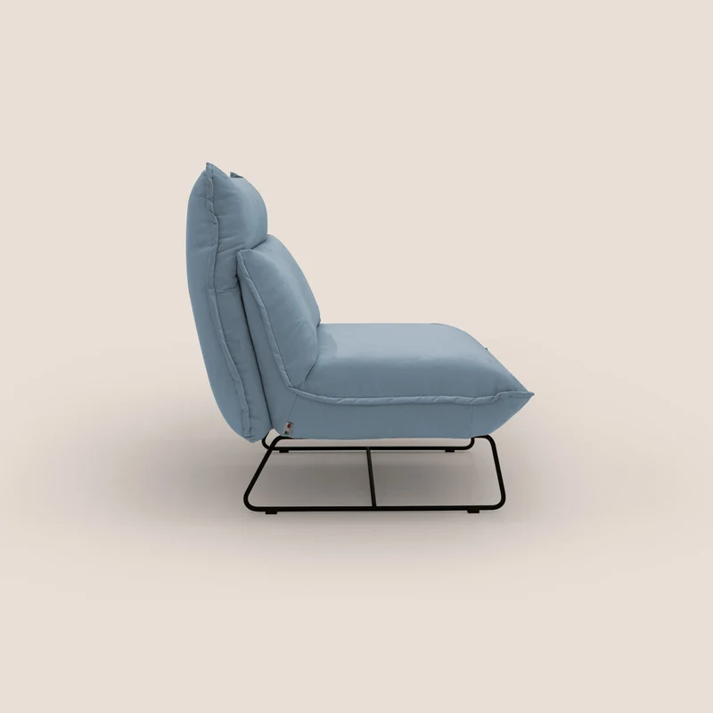 Tessa Fauteuil au design moderne en microfibre détachable T11 sucre glace