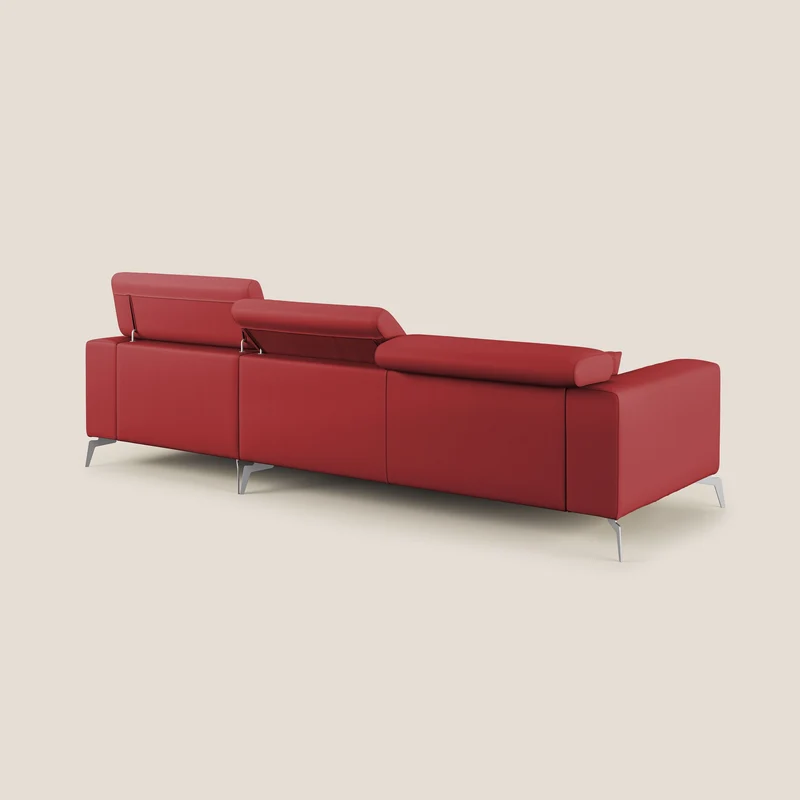 Blade Canapé d'angle moderne avec têtières inclinables en Similicuir T04 rouge