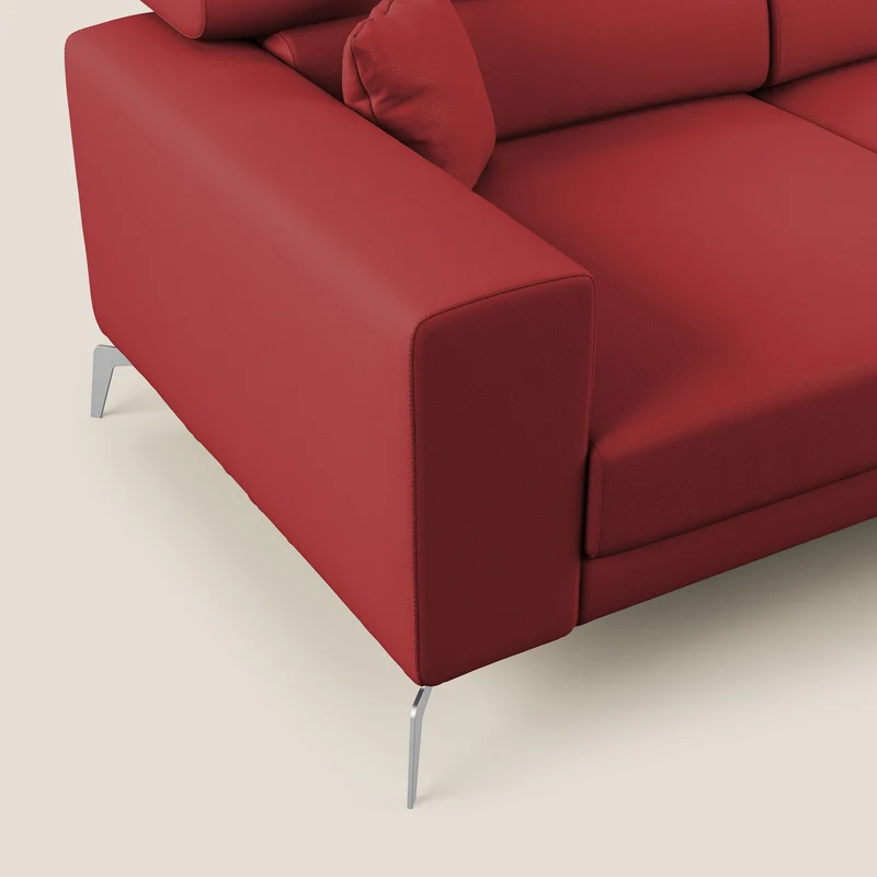 Blade Canapé d'angle moderne avec têtières inclinables en Similicuir T04 rouge