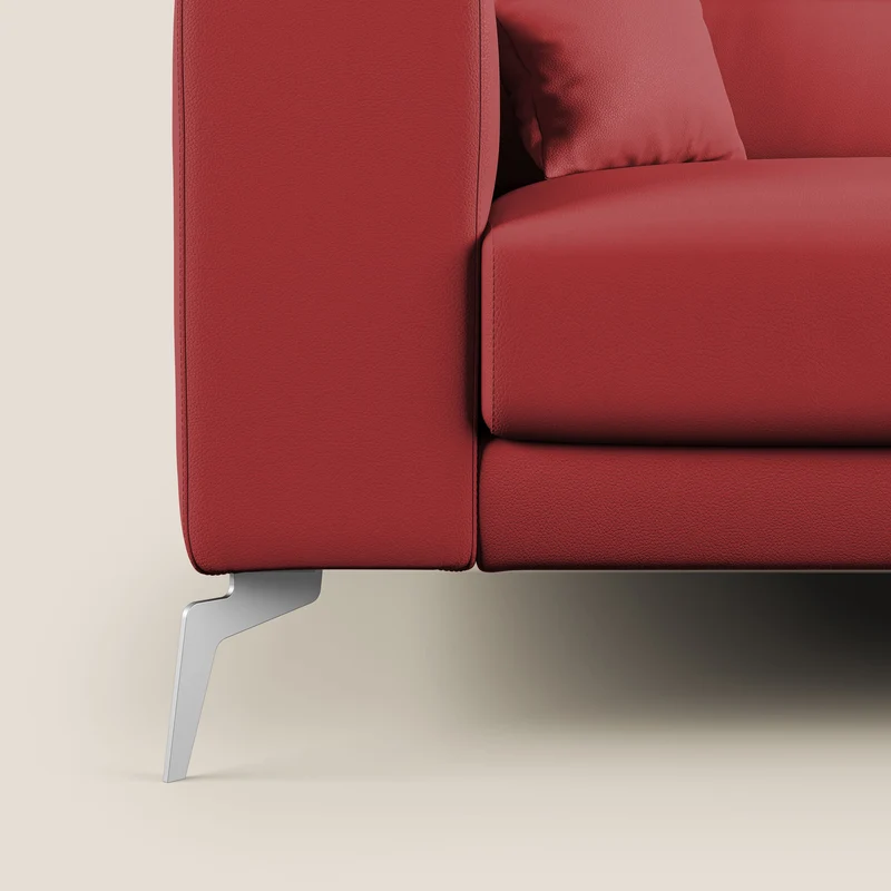Blade Canapé d'angle moderne avec têtières inclinables en Similicuir T04 rouge