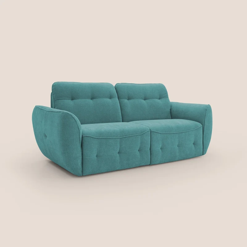 Cerbero canapé 2 ou 3 places en bouclette douce imperméable T07 bleu ciel