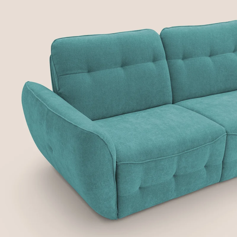 Cerbero canapé 2 ou 3 places en bouclette douce imperméable T07 bleu ciel