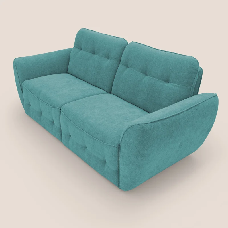 Cerbero canapé 2 ou 3 places en bouclette douce imperméable T07 bleu ciel