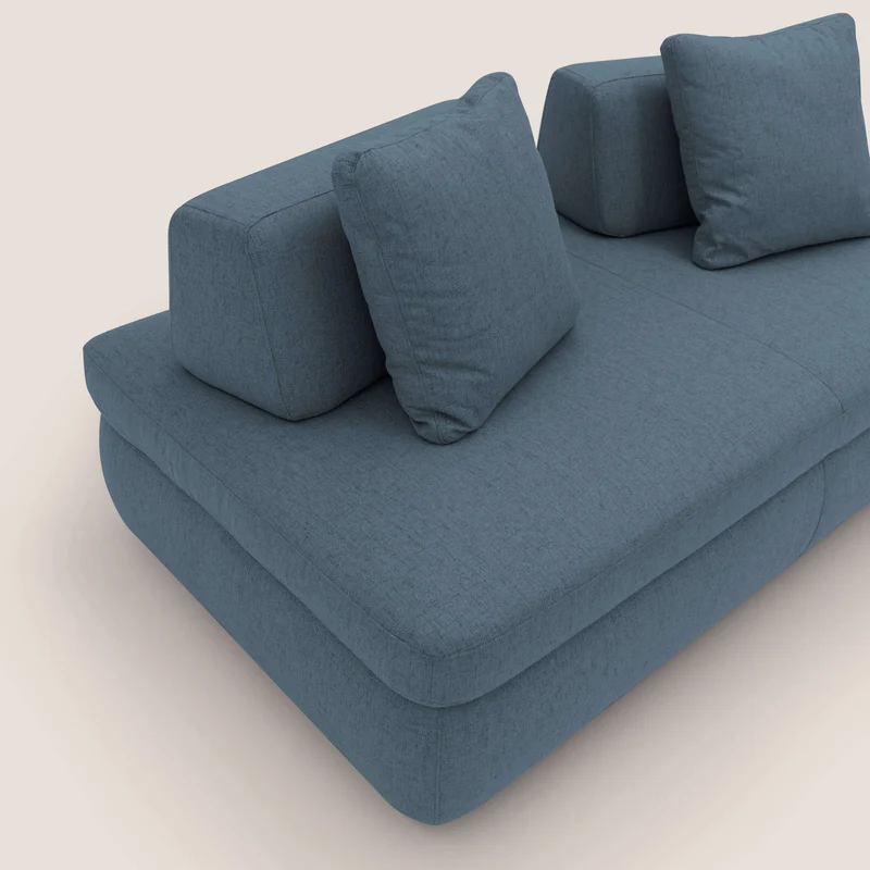 GRANSASSO Canapé convertible au design innovant en tissu imperméable T03 bleu