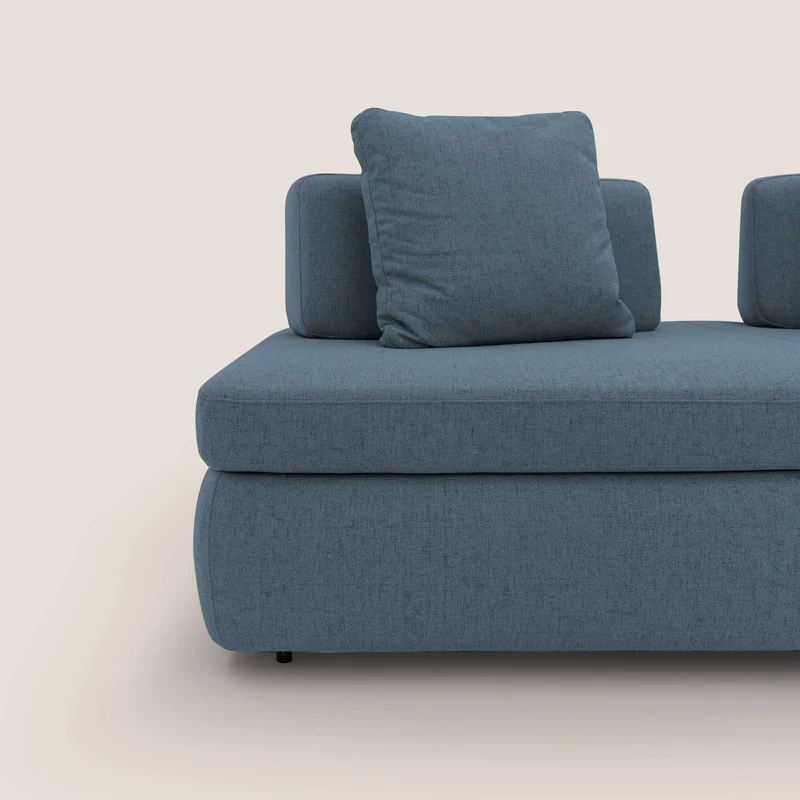 GRANSASSO Canapé convertible au design innovant en tissu imperméable T03 bleu