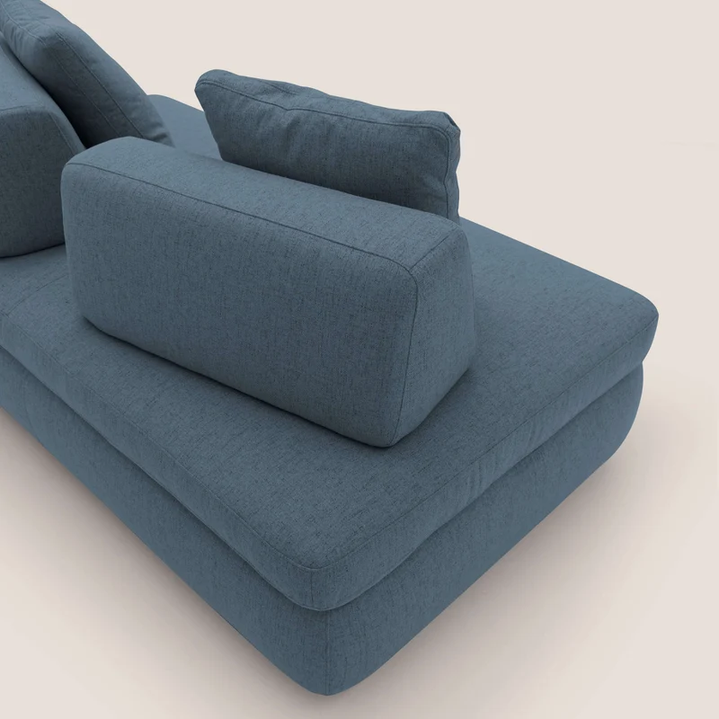 GRANSASSO Canapé convertible au design innovant en tissu imperméable T03 bleu