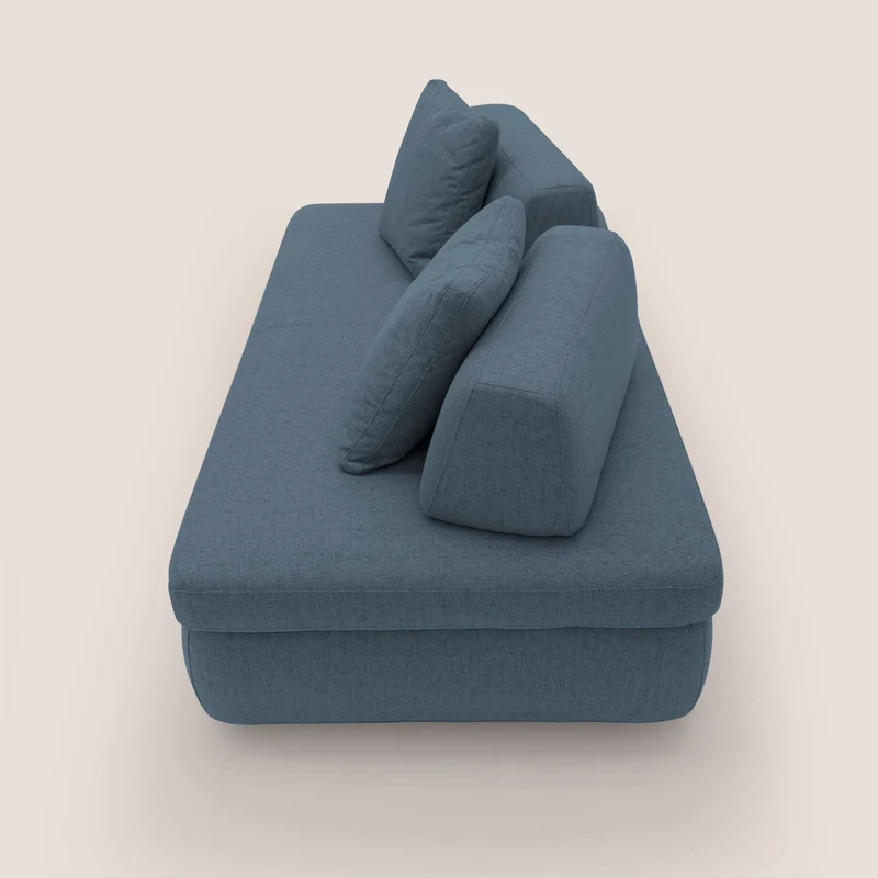 GRANSASSO Canapé convertible au design innovant en tissu imperméable T03 bleu