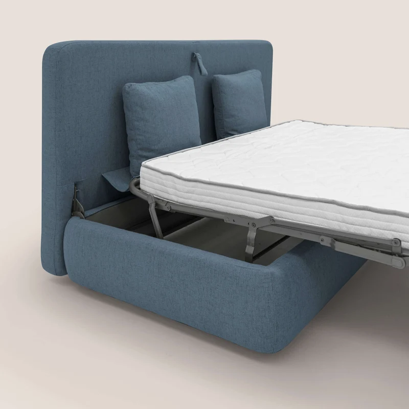 GRANSASSO Canapé convertible au design innovant en tissu imperméable T03 bleu