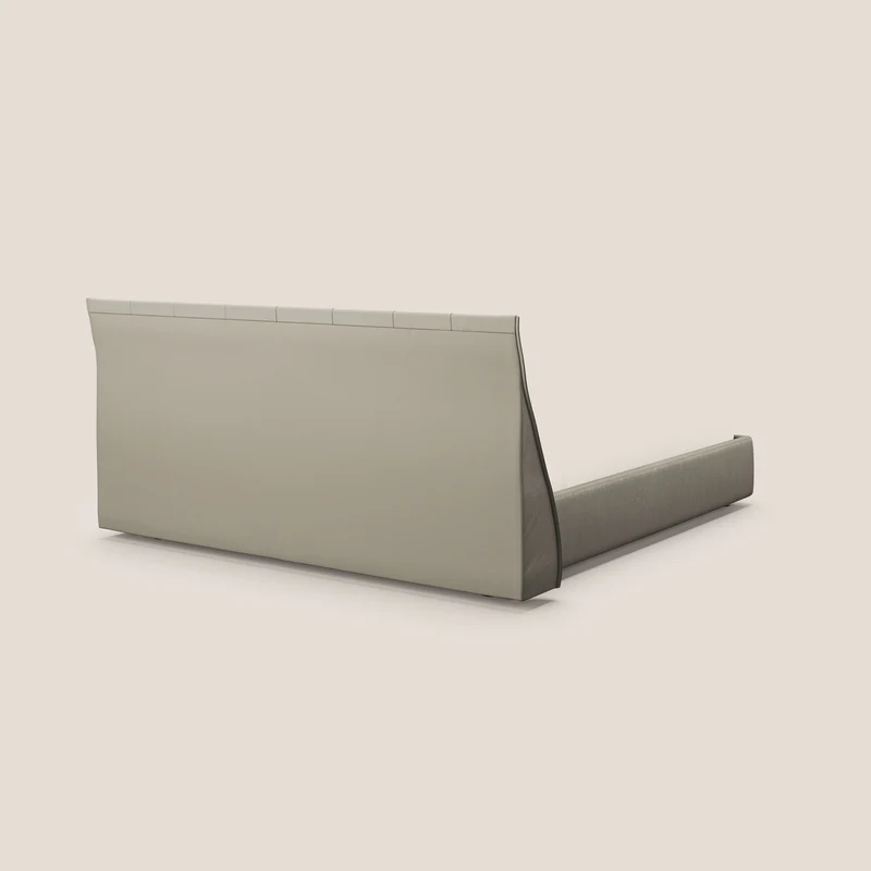Clizia Lit de design avec coffre de rangement en simili-cuir imperméable T04 Taupe tortora