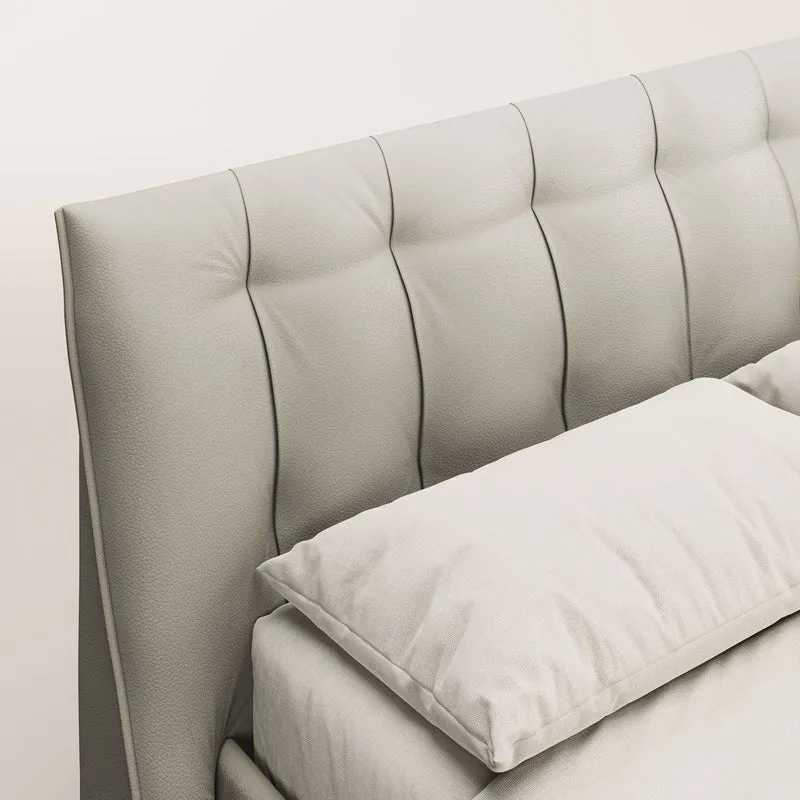Clizia Lit de design avec coffre de rangement en simili-cuir imperméable T04 Taupe tortora