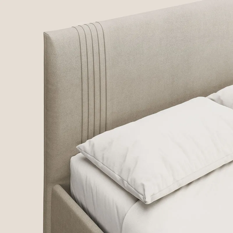 Yvonne lit avec coffre en tissu doux imperméable T02 beige