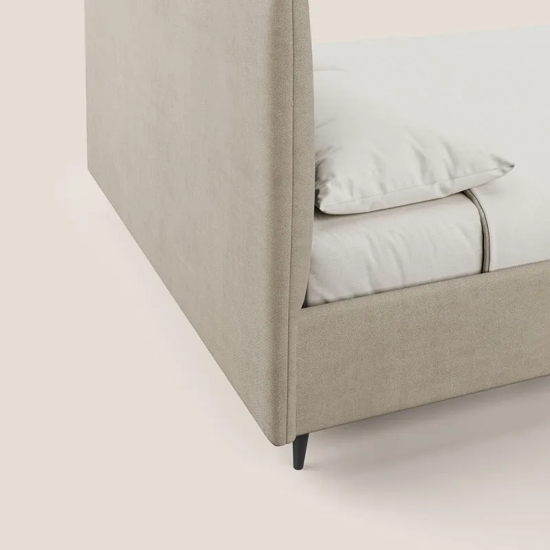 Yvonne lit avec coffre en tissu doux imperméable T02 beige