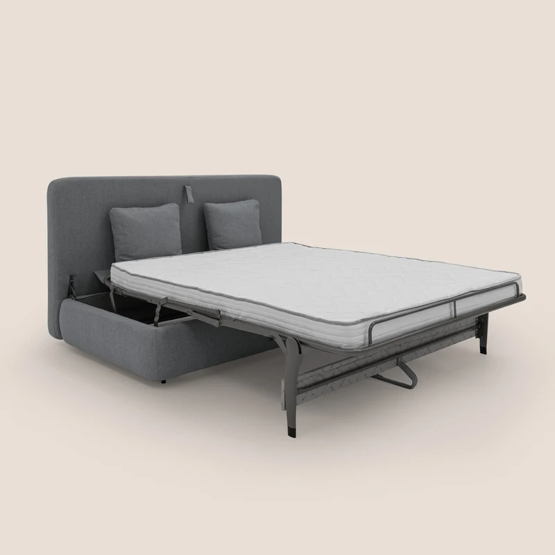 GRANSASSO Canapé convertible au design innovant en tissu imperméable T03 gris