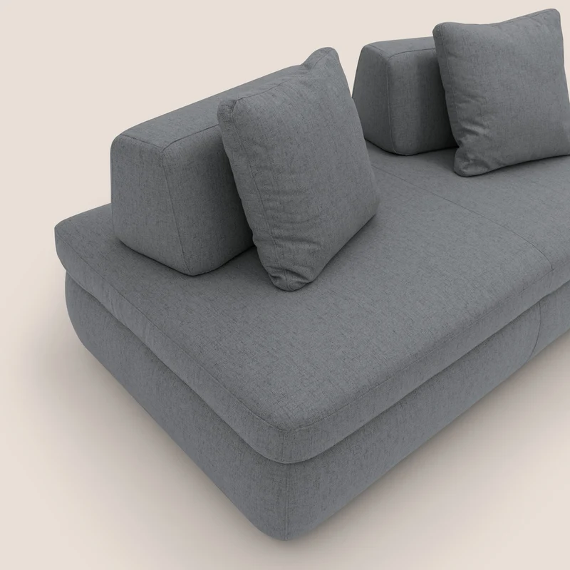 GRANSASSO Canapé convertible au design innovant en tissu imperméable T03 gris