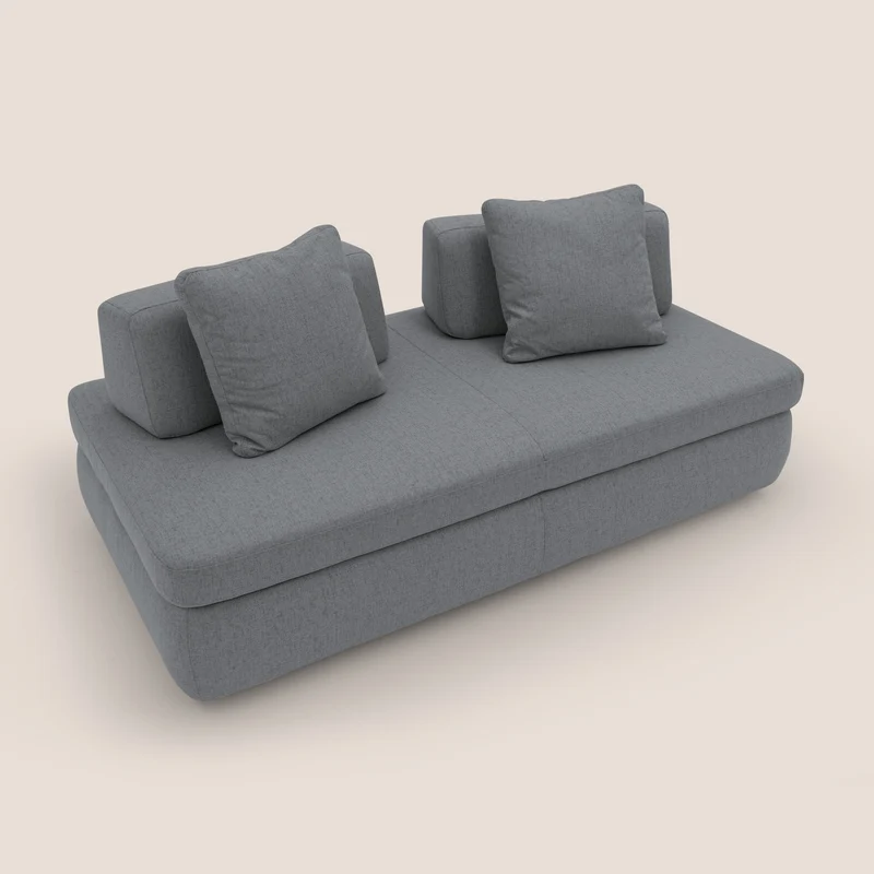 GRANSASSO Canapé convertible au design innovant en tissu imperméable T03 gris