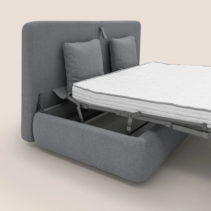 GRANSASSO Canapé convertible au design innovant en tissu imperméable T03 gris