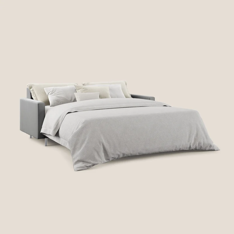 Andromeda canapé-lit double en velours doux imperméable T01 gris