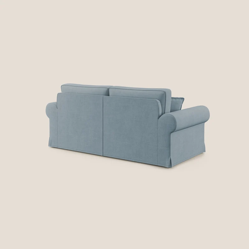 Lady canapé classique en plume d'oie réalisé avec un tissu imperméable T02 sucre glace