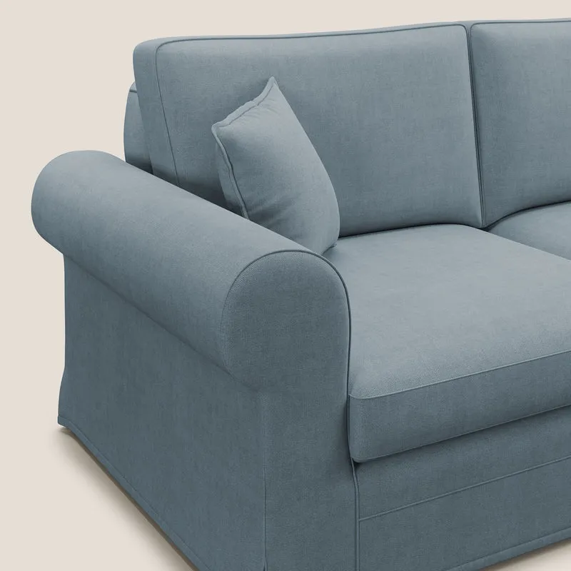 Lady canapé classique en plume d'oie réalisé avec un tissu imperméable T02 sucre glace