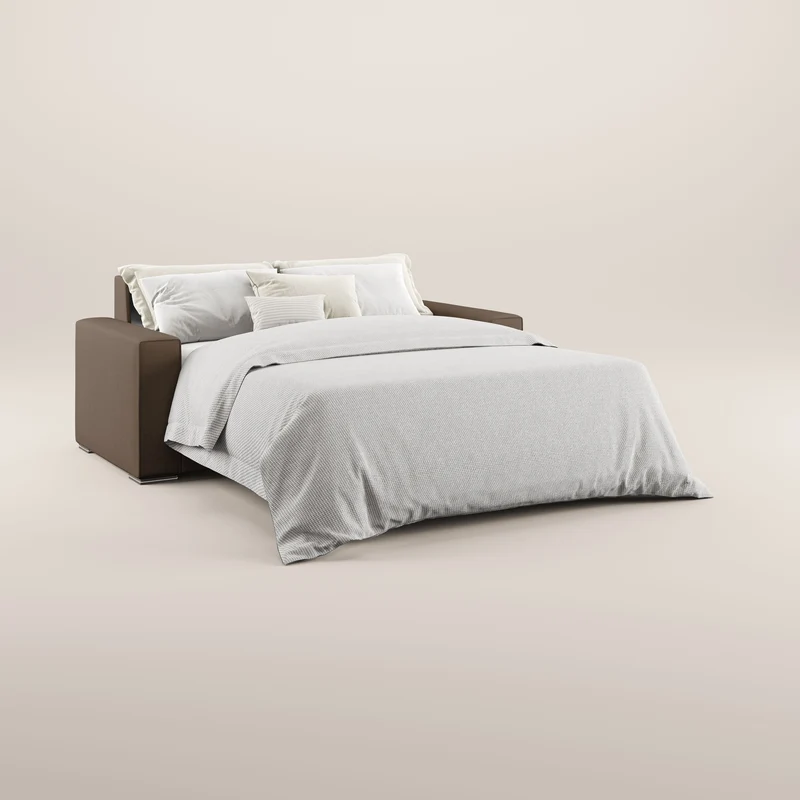 Dream canapé-lit convertible avec coussins doux en tissu détachable T05 marron