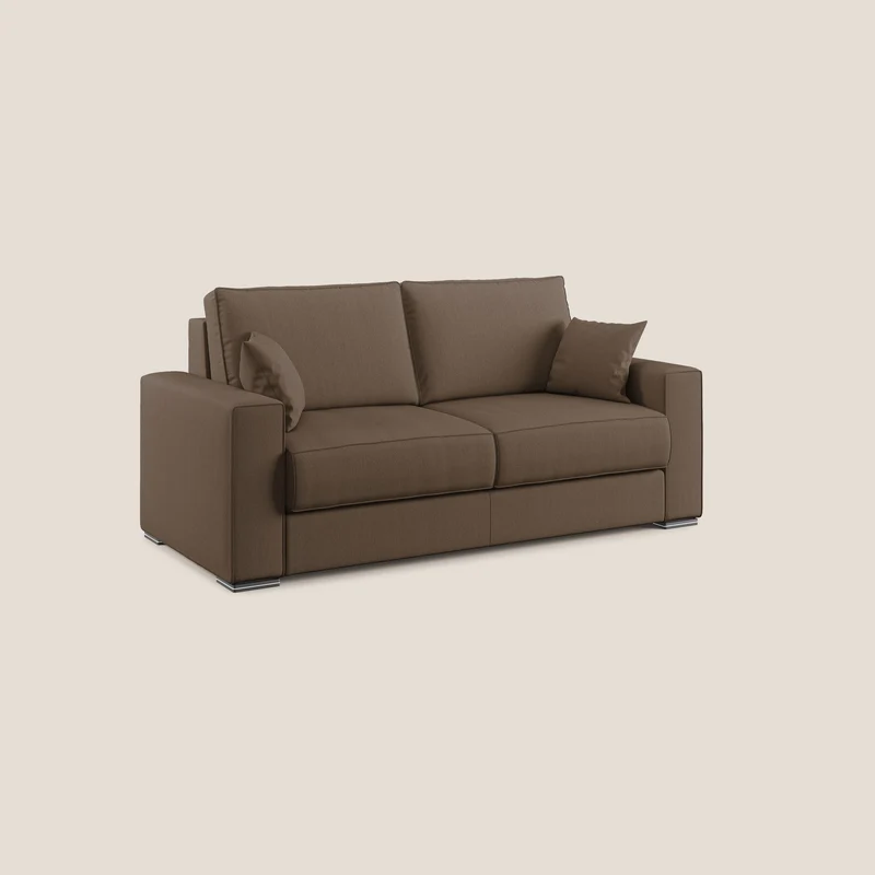 Dream canapé-lit convertible avec coussins doux en tissu détachable T05 marron